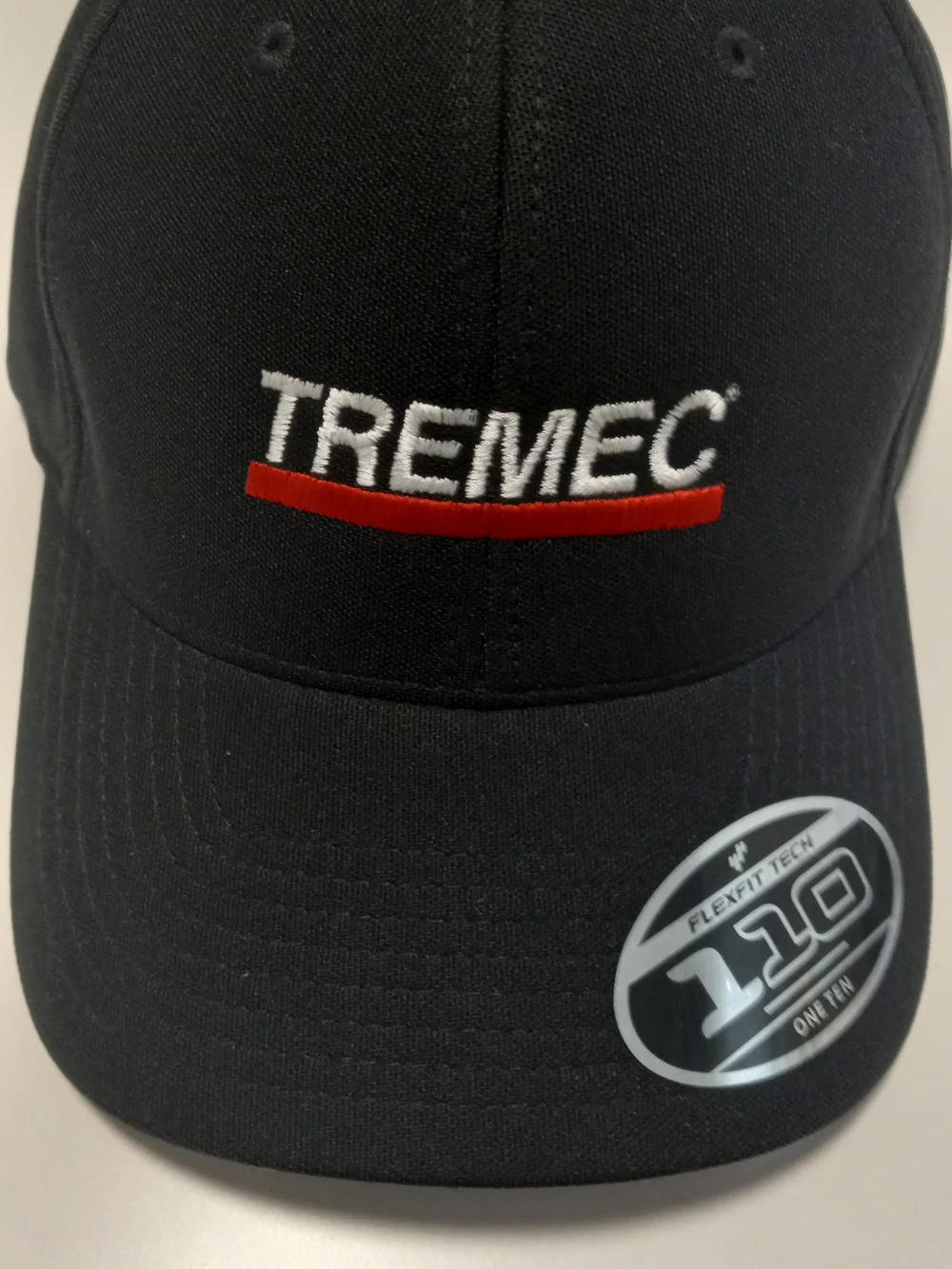 Port Authority Black Hat with Red Accent and White Logo